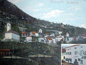 Čeprav Podmelec ne leži neposredno ob Bohinjski progi, zadnja železniška postaja v dolini reke Bače vendarle nosi njegovo ime. Čeprav Podmelec ne leži neposredno ob Bohinjski progi, zadnja železniška postaja v dolini reke Bače vendarle nosi njegovo ime.