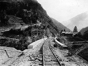 Zgornji del viadukta Porezen junija 1905 Zgornji del viadukta Porezen junija 1905