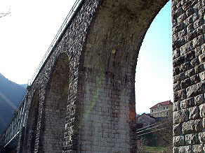 A view of the viaduct from the bottom of the Baca Valley. A view of the viaduct from the bottom of the Baca Valley.