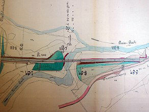 The plan of the railroad line before the northern entrance of the Klavze Tunnel. The plan of the railroad line before the northern entrance of the Klavze Tunnel.