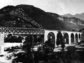 Pogled na dokončan viadukt Idrijca maja 1906 Pogled na dokončan viadukt Idrijca maja 1906
