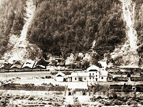 The Grahovo railway station during the First World War. The Grahovo railway station during the First World War.