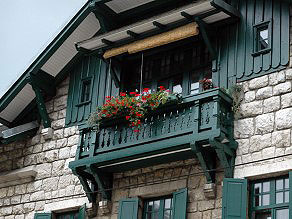 A close-up of the front of the station. A close-up of the front of the station.