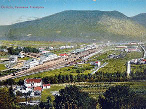 Panoramski pogled na obsežno železniško postajo Gorica Panoramski pogled na obsežno železniško postajo Gorica